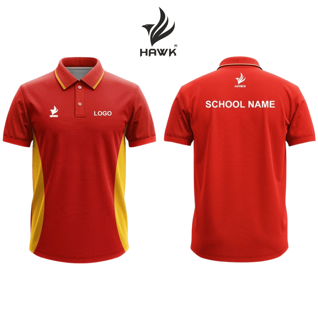 School Uniform T-Shirt House Colour Red & Yellow