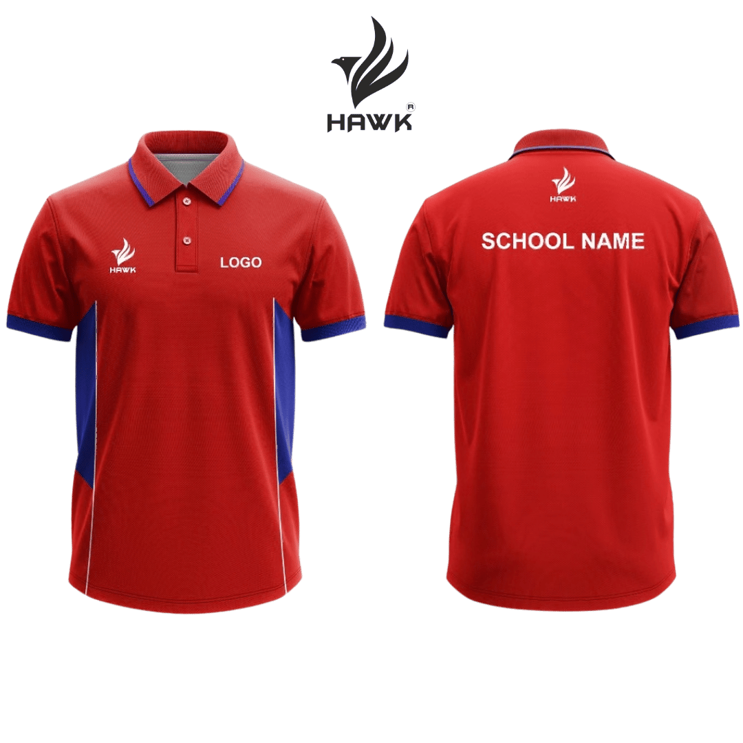 School Uniform T-Shirt House Colour Red/Black