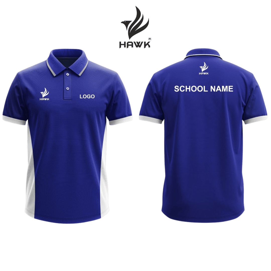 School Uniform T-Shirt House Colour Blue & Grey